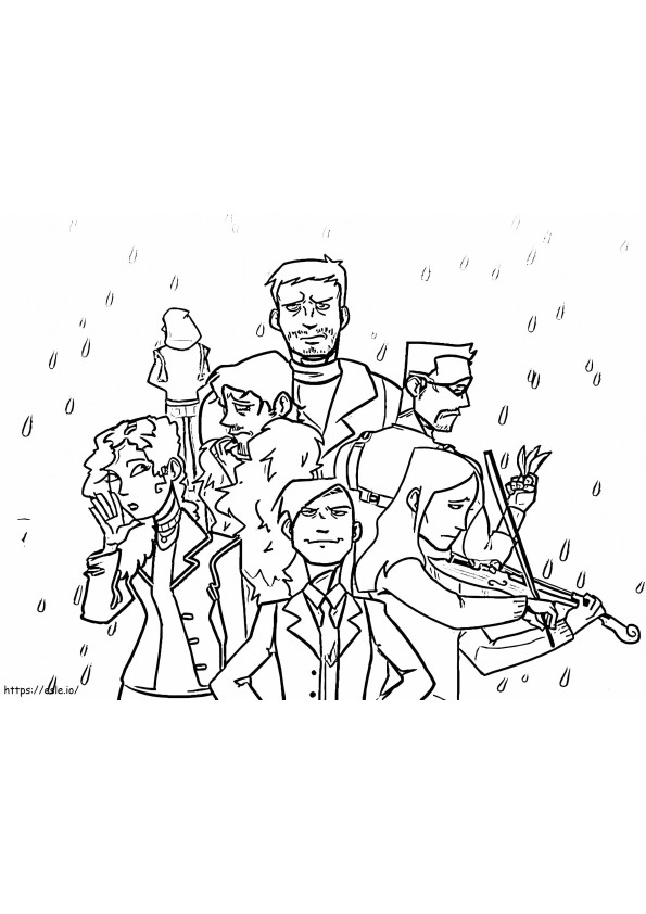 Characters From Umbrella Academy 1 coloring page