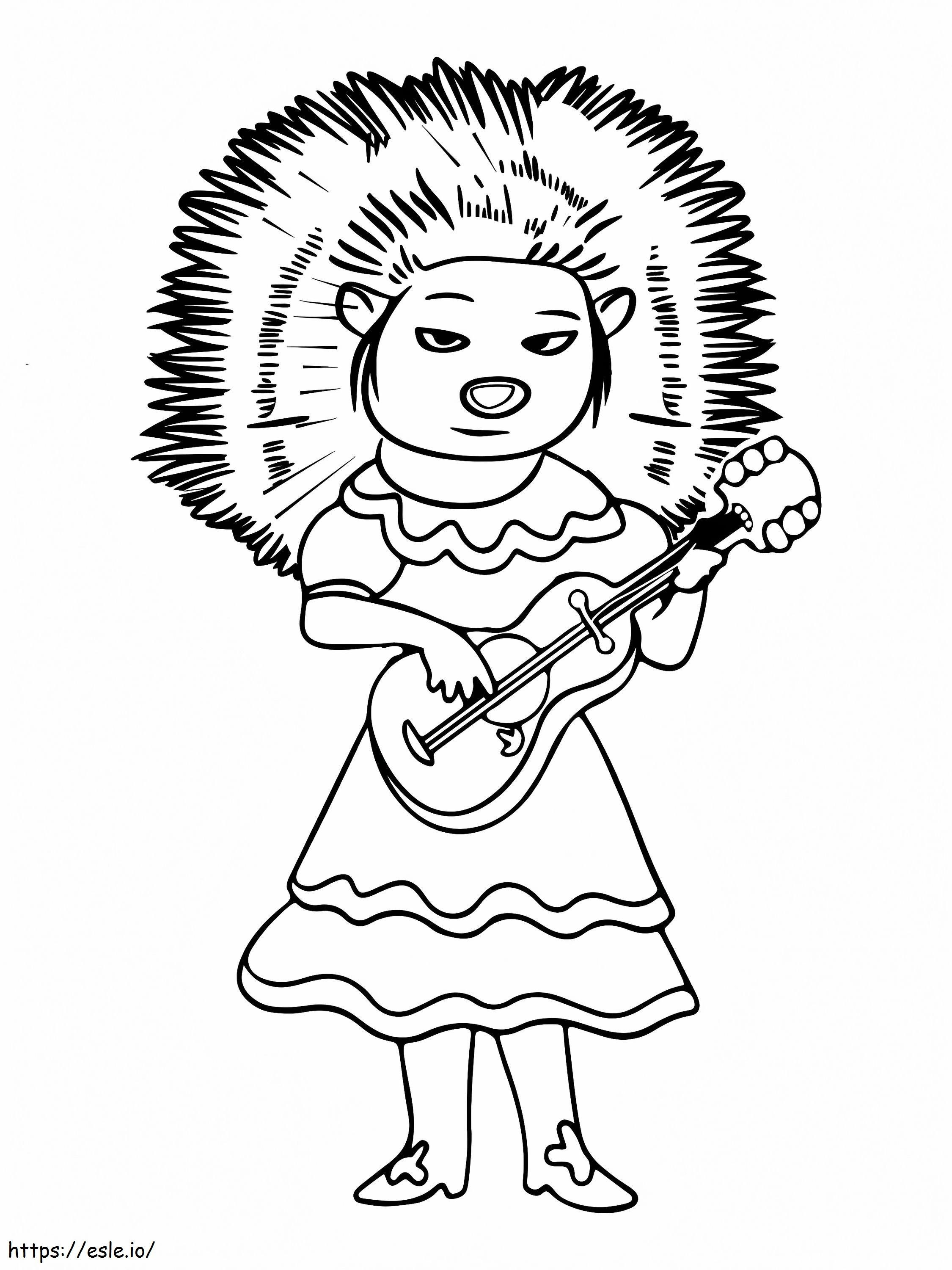 Gorgeous Ash With Guitar coloring page