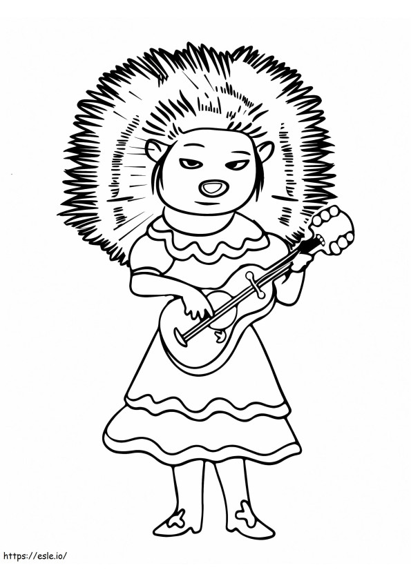 Gorgeous Ash With Guitar coloring page