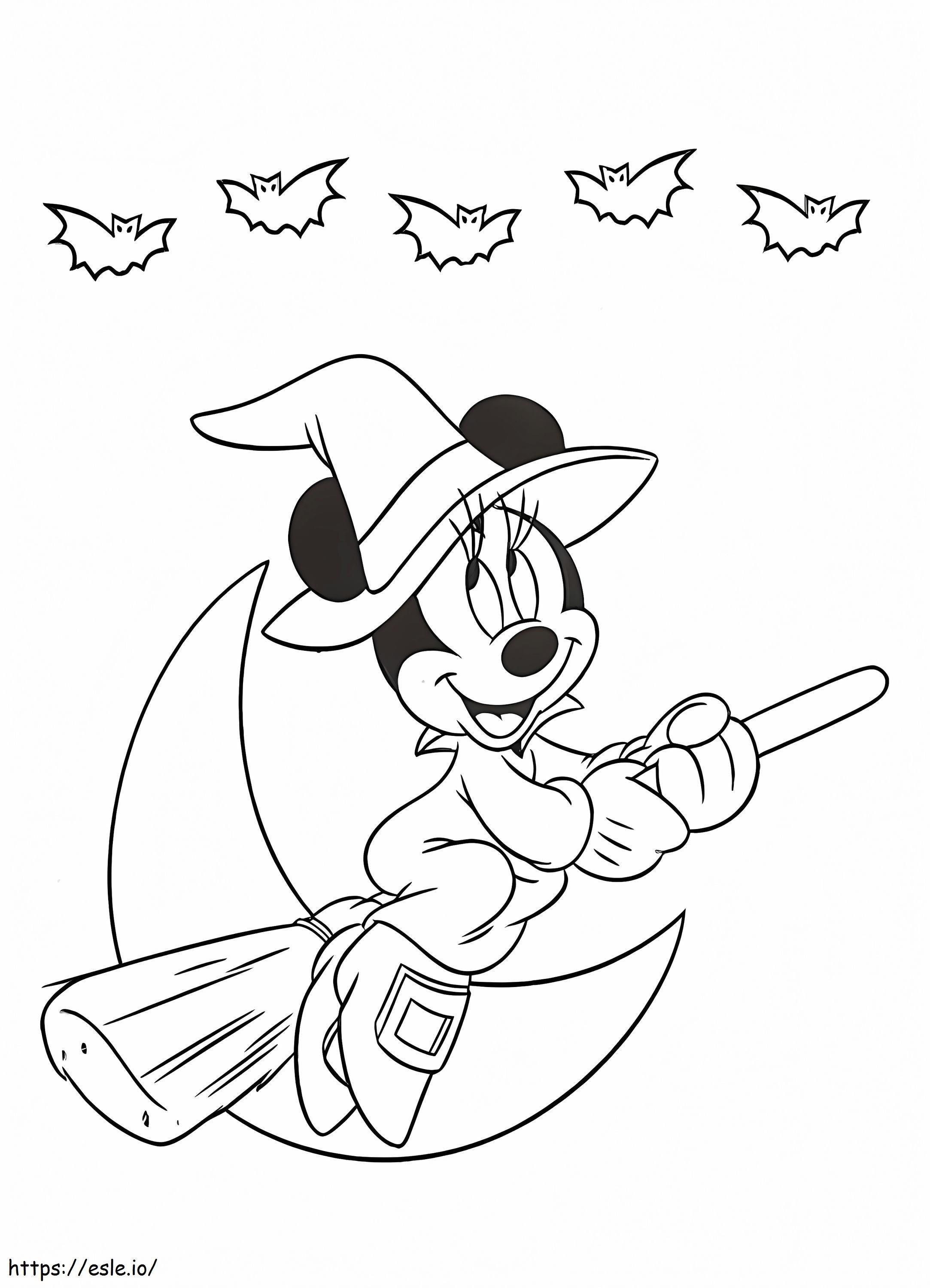 Minnie Halloween Disney Gambar Mewarnai
