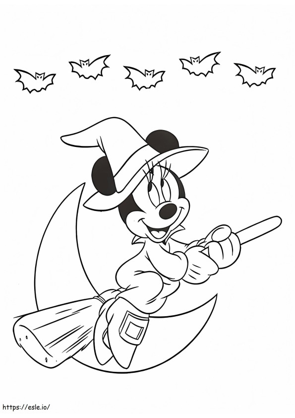 Halloweenowa Minnie Disneya kolorowanka