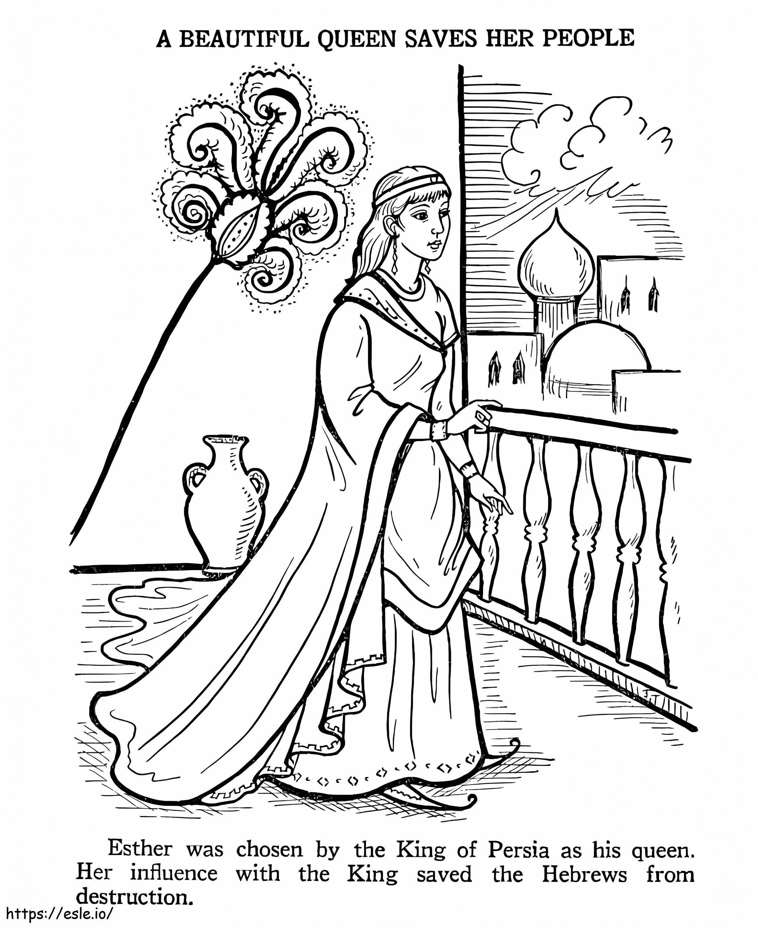 Queen Esther Free Printable coloring page