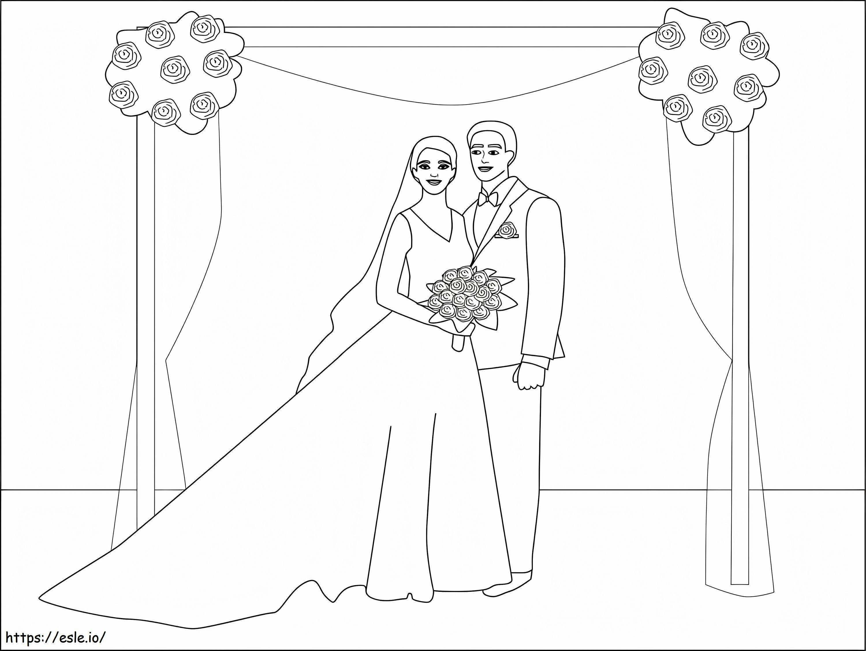Noiva e noivo 1 para colorir