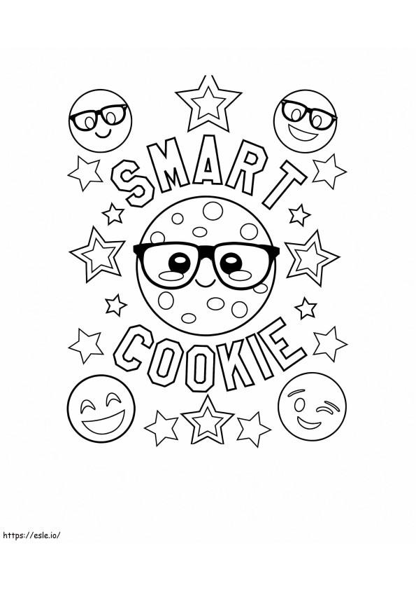 Cookie-emoji kleurplaat