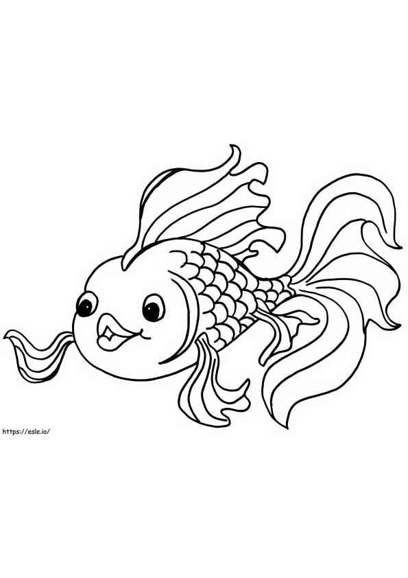 Lindo peixinho dourado para colorir