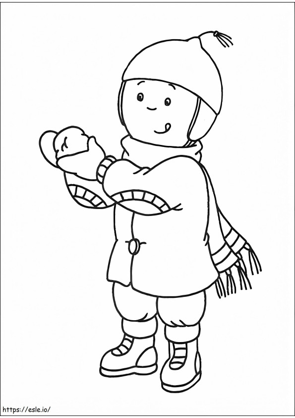 1534384906 Caillou In The Winter A4 coloring page