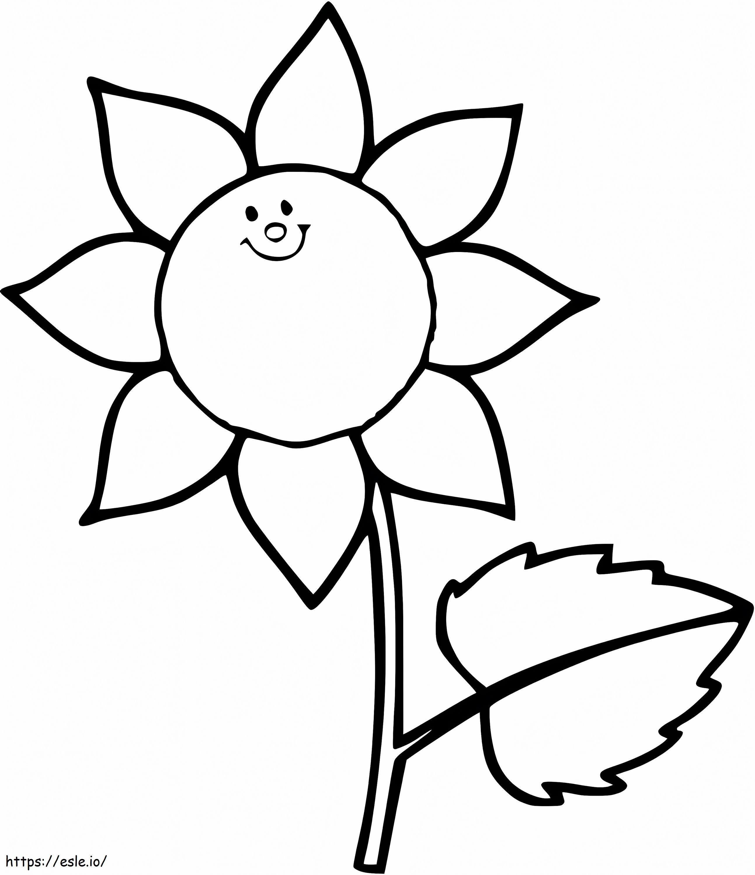 Cartoon Sunflower coloring page