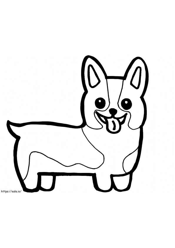 Cachorro Corgi Fofo para colorir