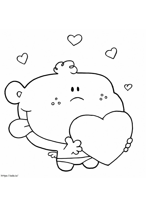 Cupid With Hearts coloring page