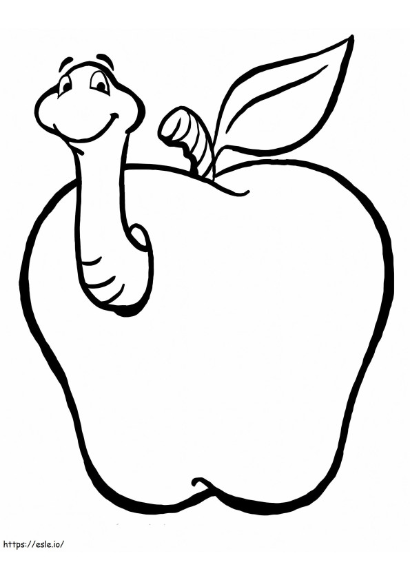 Worm In Apple coloring page
