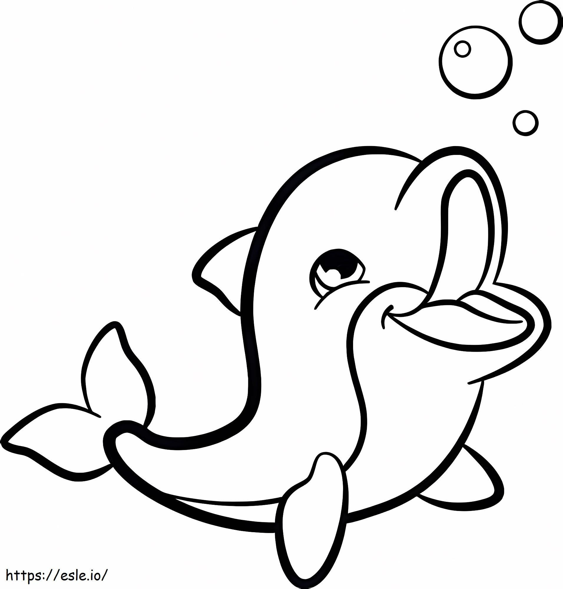 Coloriage Joyeux dauphin à imprimer dessin