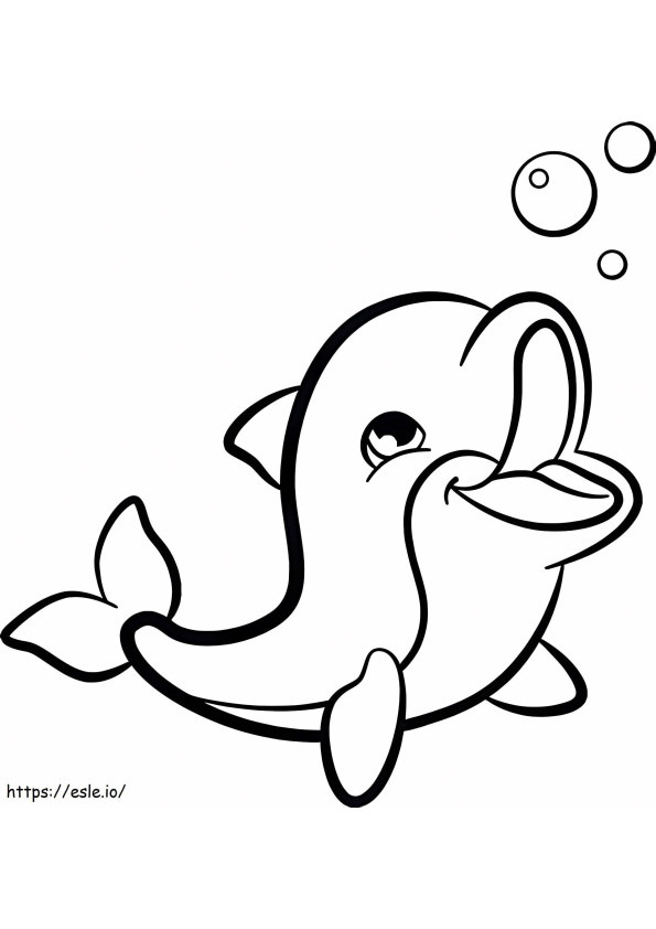 Coloriage Joyeux dauphin à imprimer dessin