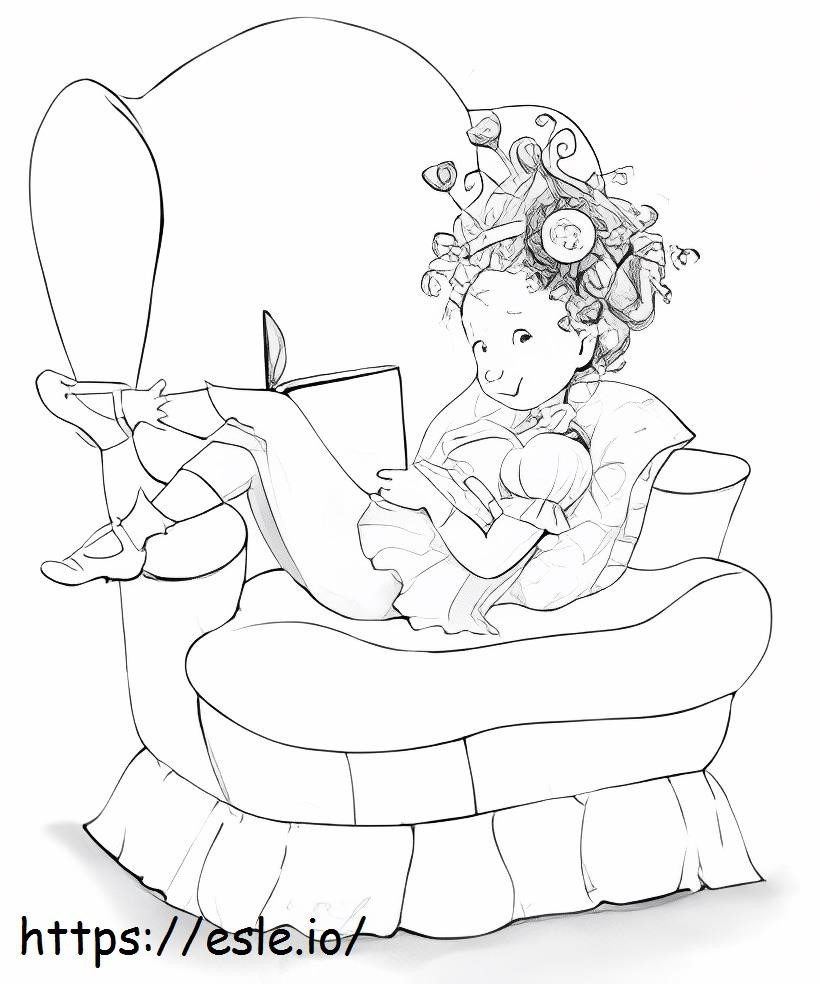 Coloriage Nancy élégante assise sur une chaise à imprimer dessin