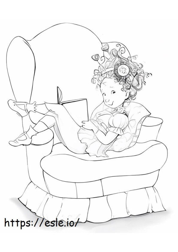 Coloriage Nancy élégante assise sur une chaise à imprimer dessin