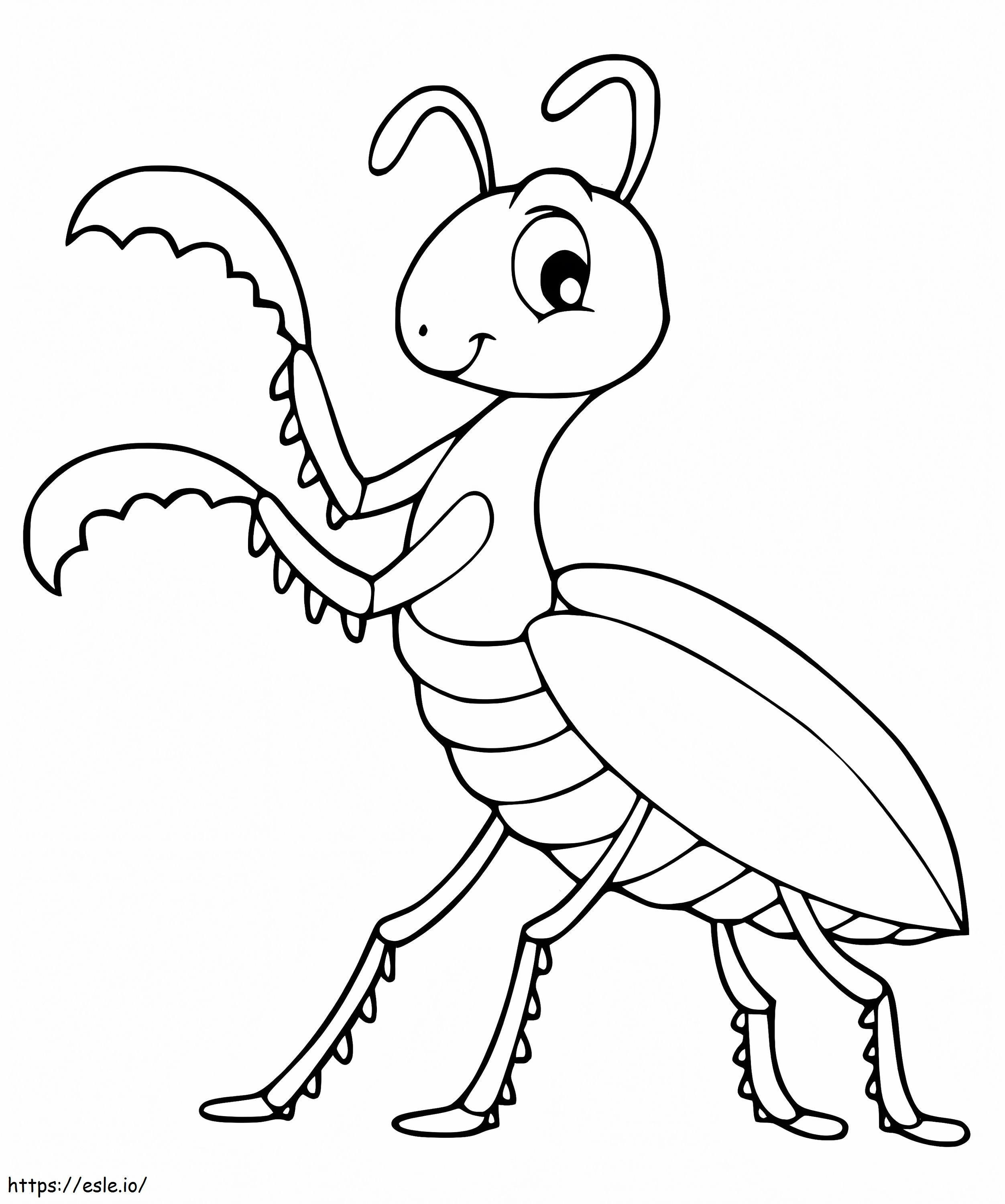 Happy Praying Mantis coloring page