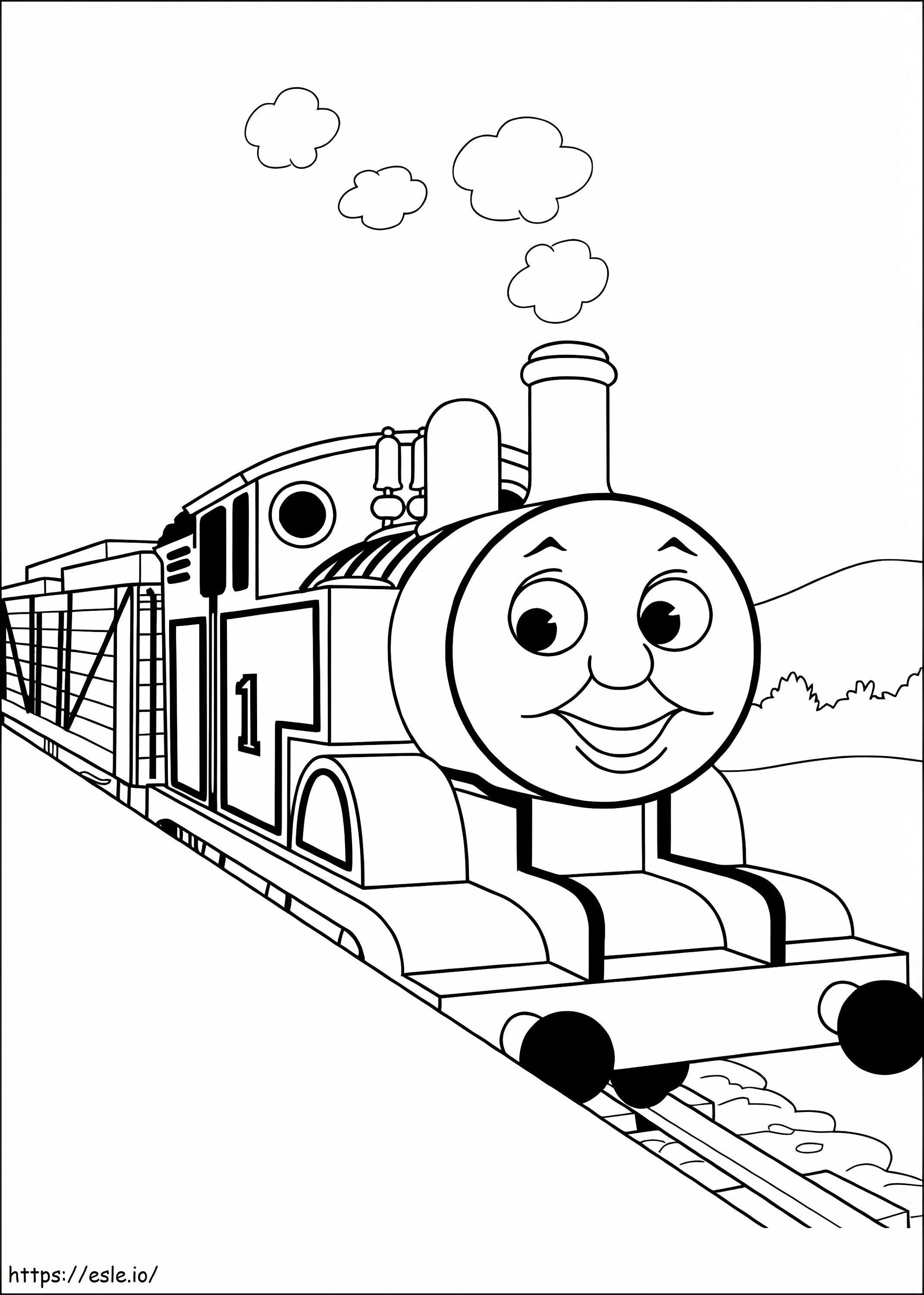 Fericit Thomas Trenul de colorat