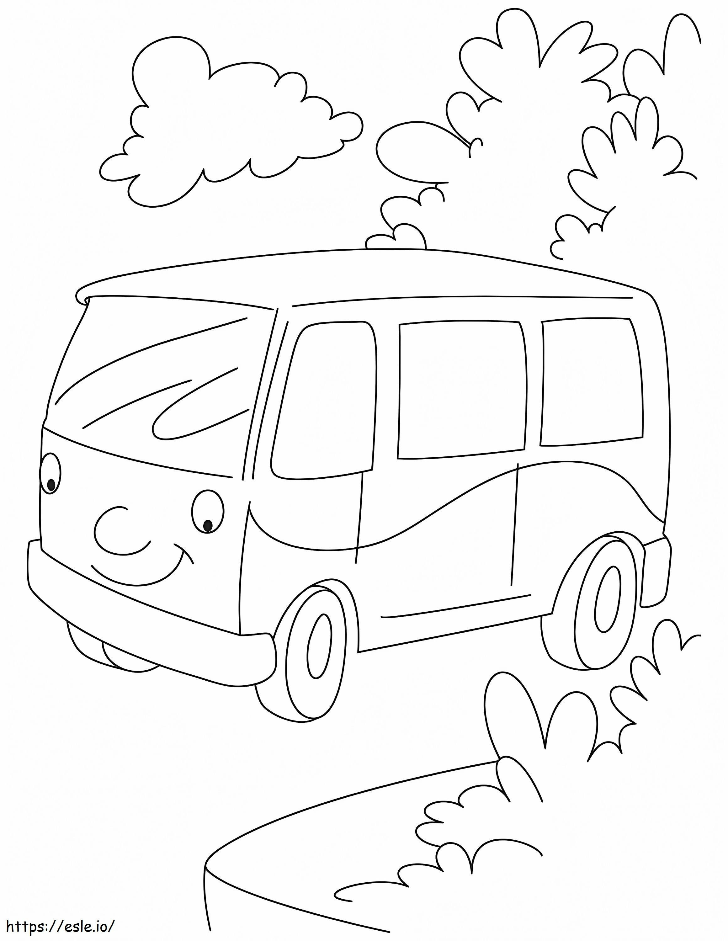 Happy Van coloring page