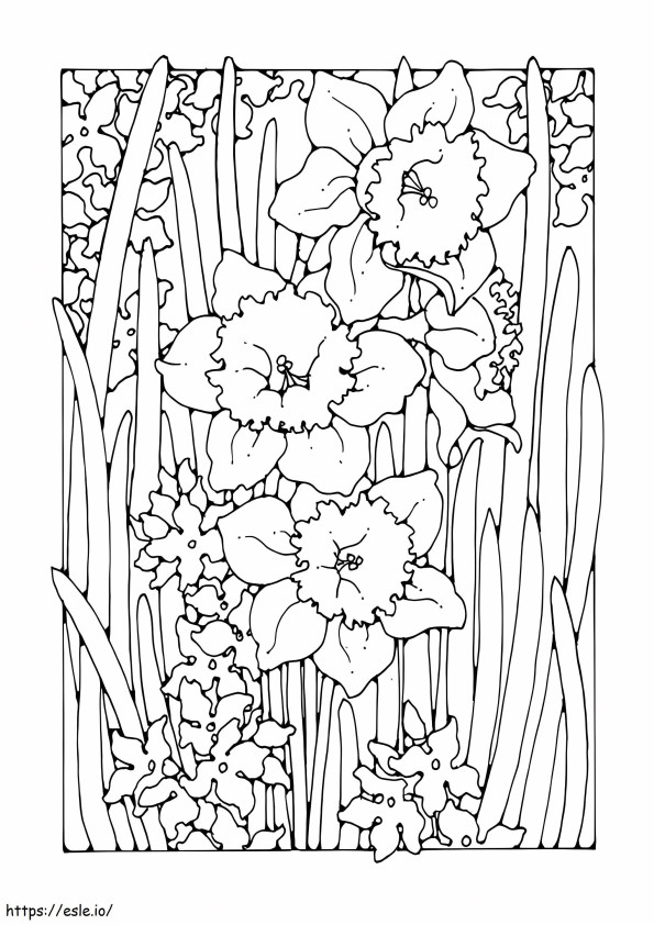 Narcissus Tree coloring page