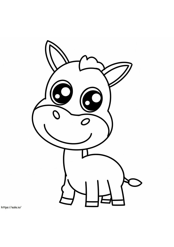 Cute Baby Donkey coloring page