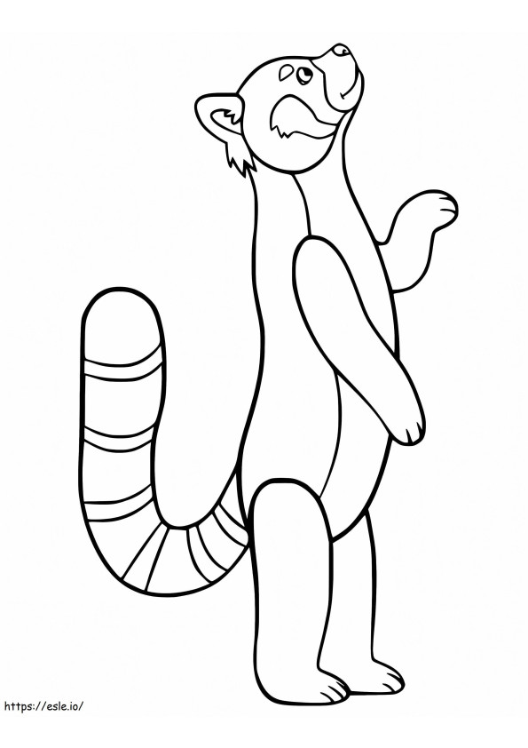 Red Panda Standing coloring page
