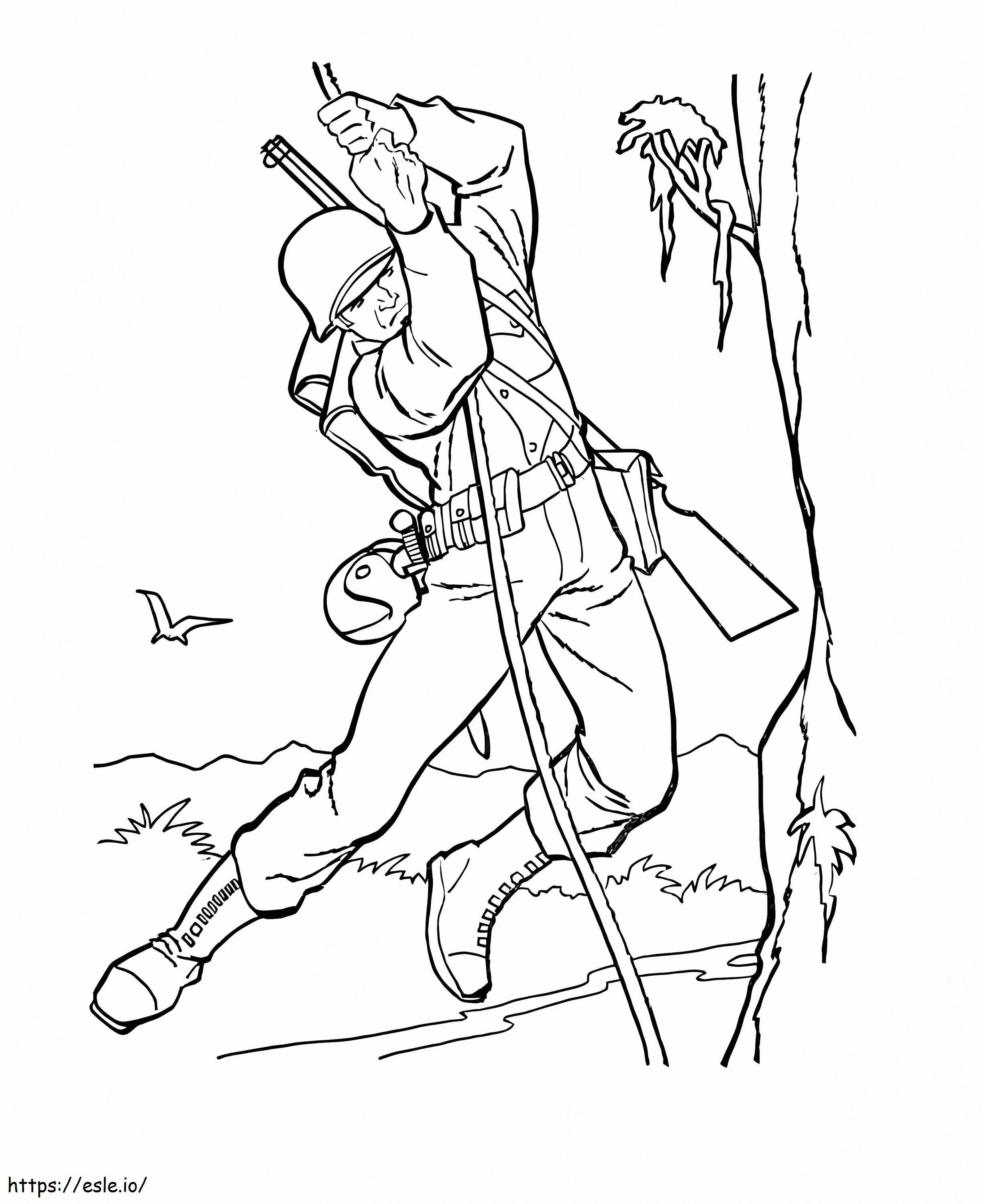 Soldier Climbing coloring page