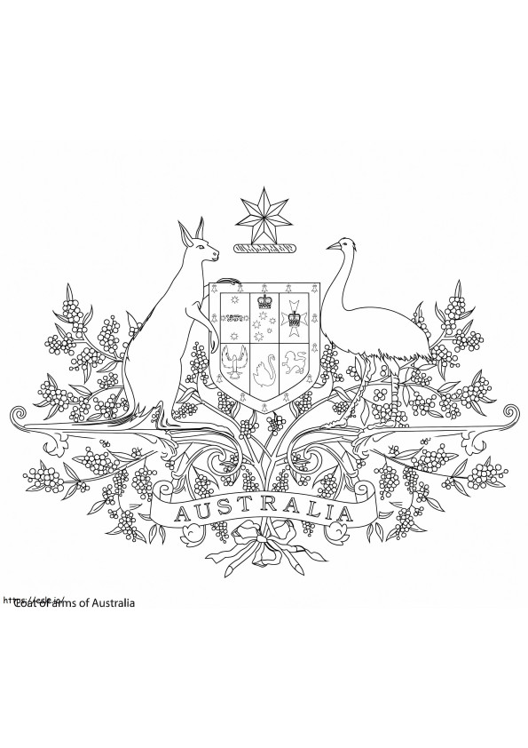 オーストラリアの国章 ぬりえ - 塗り絵