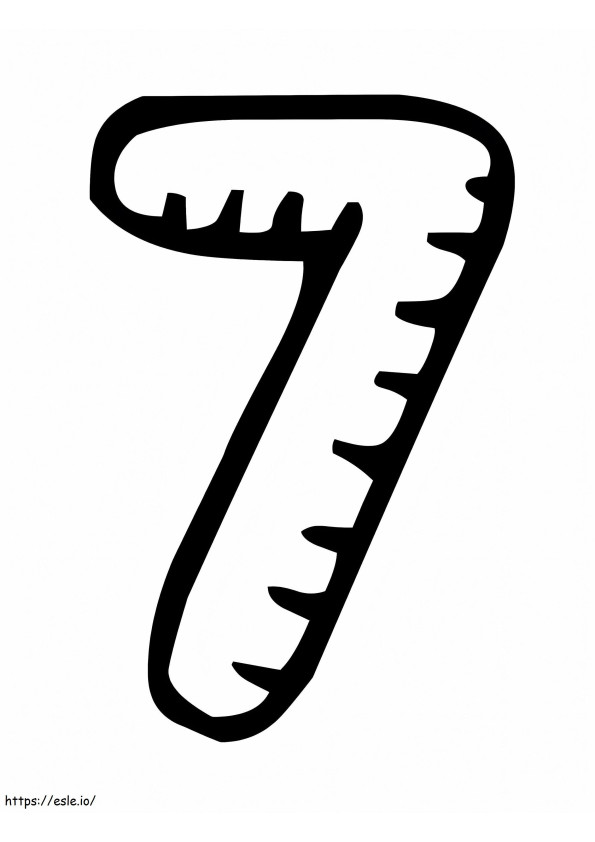 Number 7 Printable coloring page