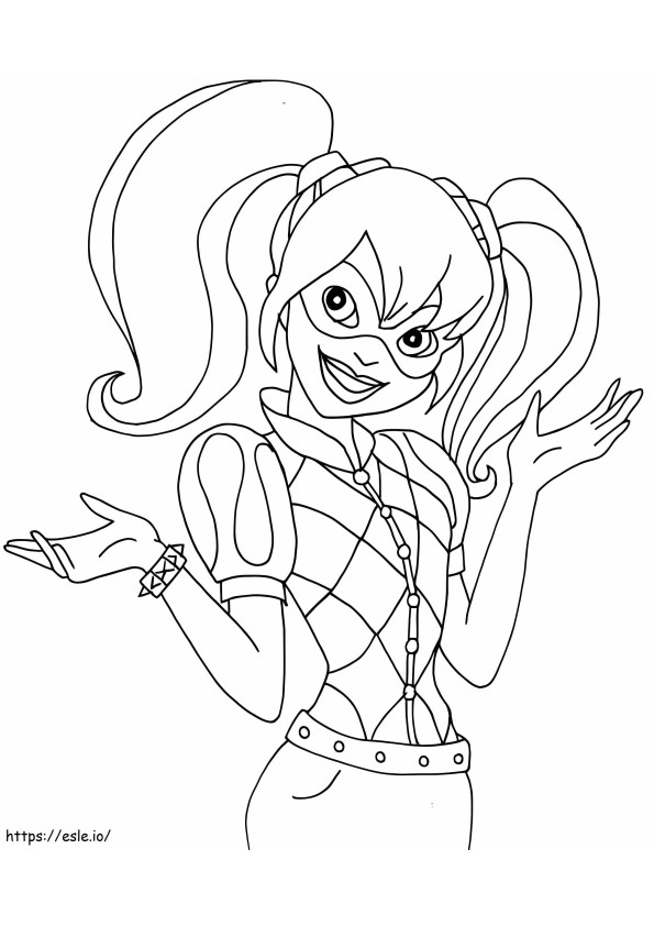 Harley Quinn Smiling coloring page