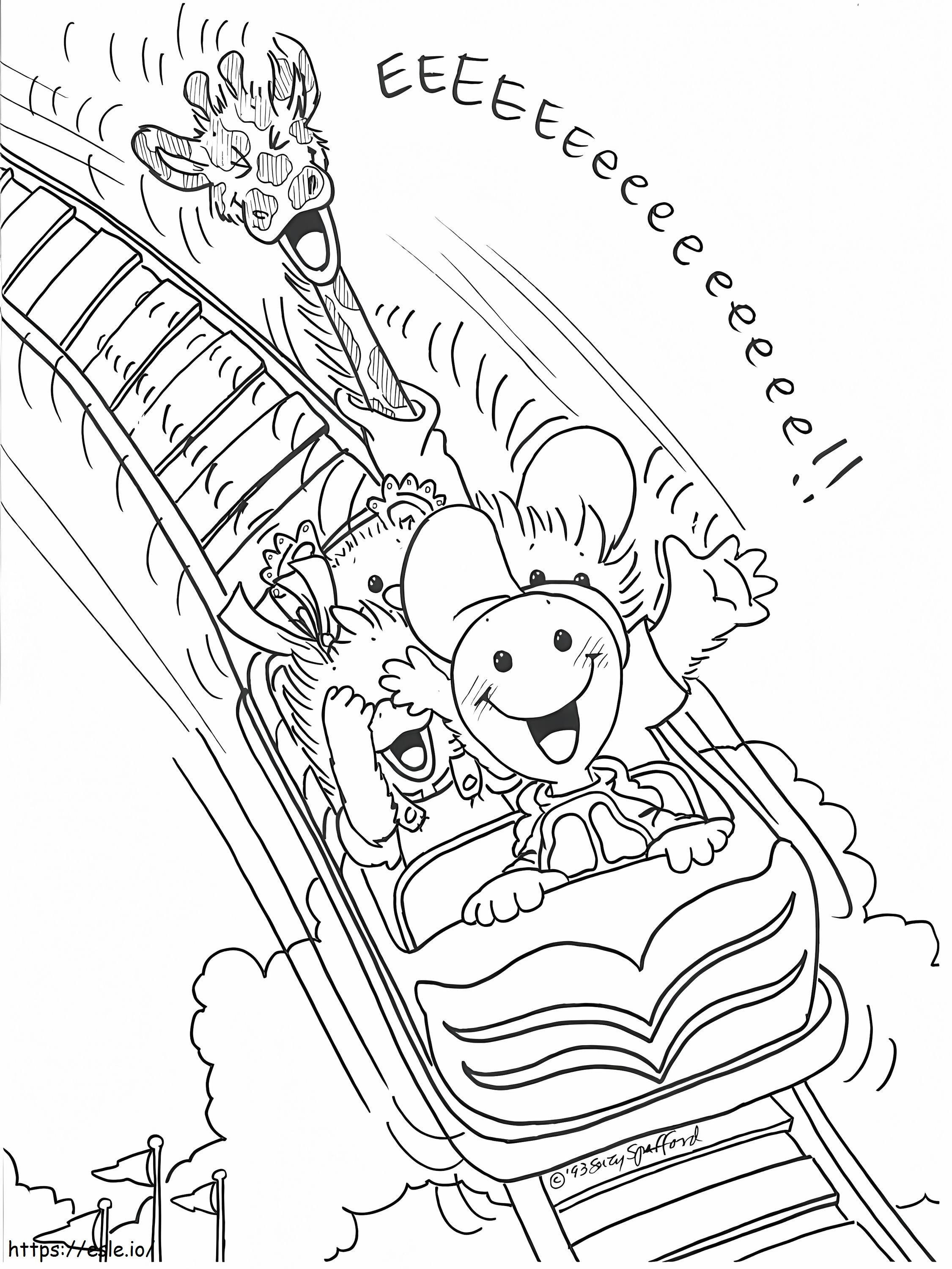 Amazing Roller Coaster coloring page
