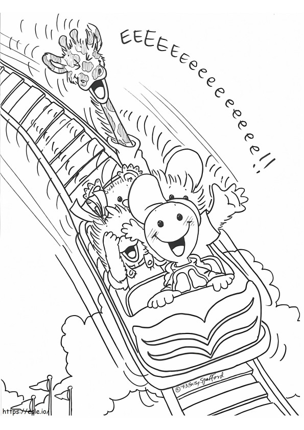 Amazing Roller Coaster coloring page