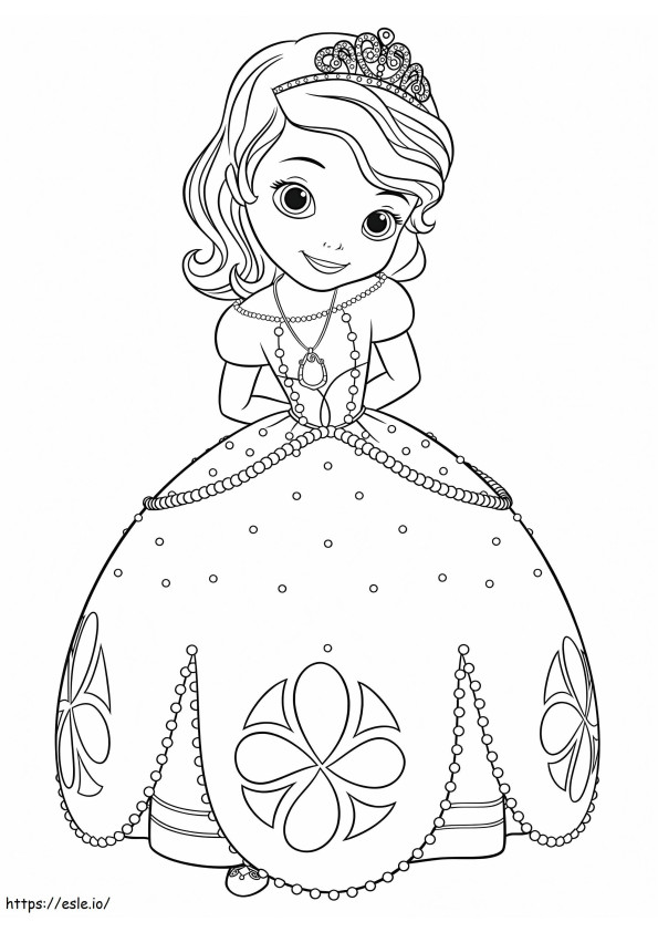 Happy Princess Sofia 1 coloring page