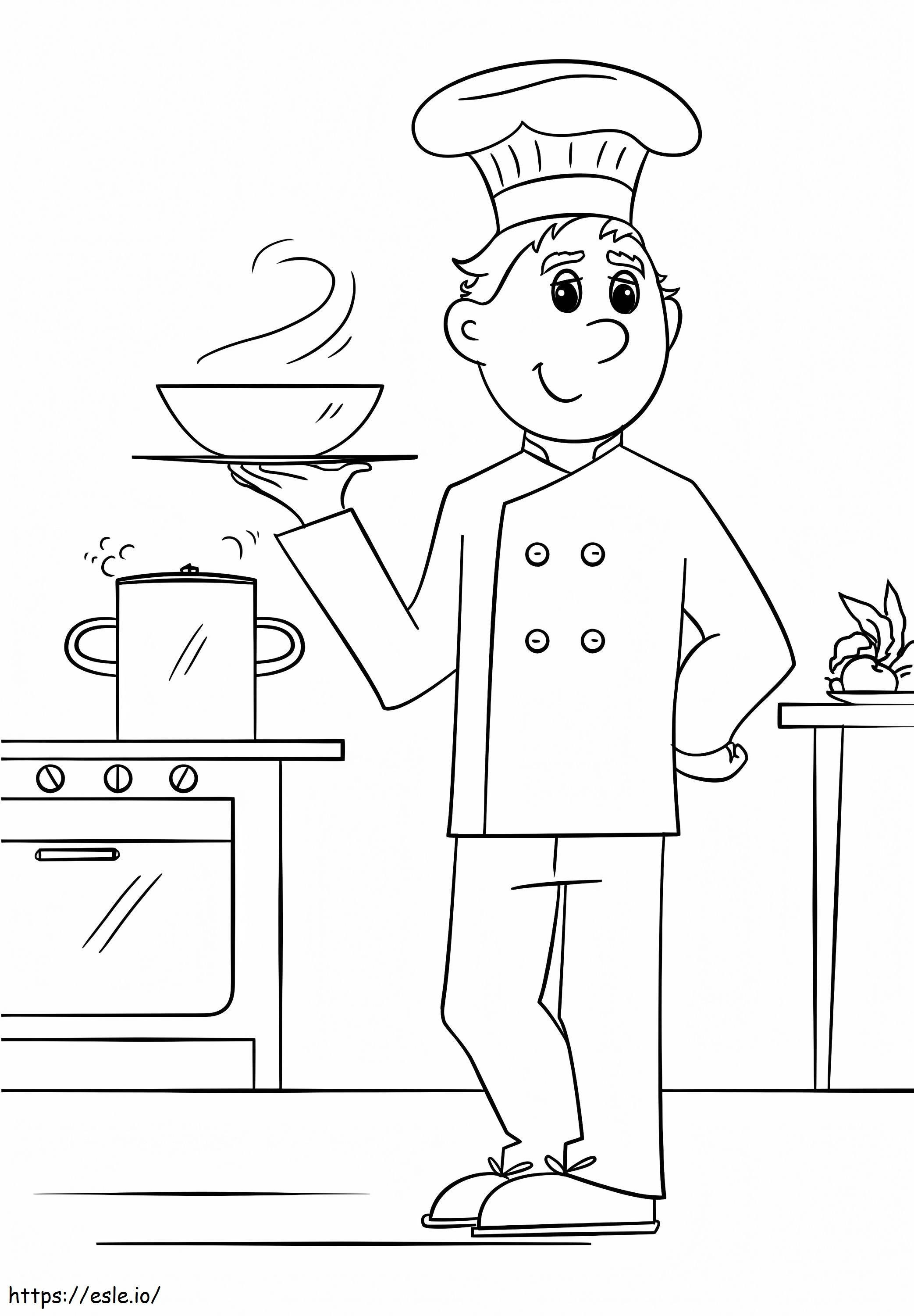 Chef coloring page