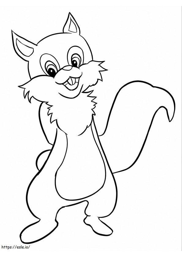 Esquilo de desenho animado para colorir