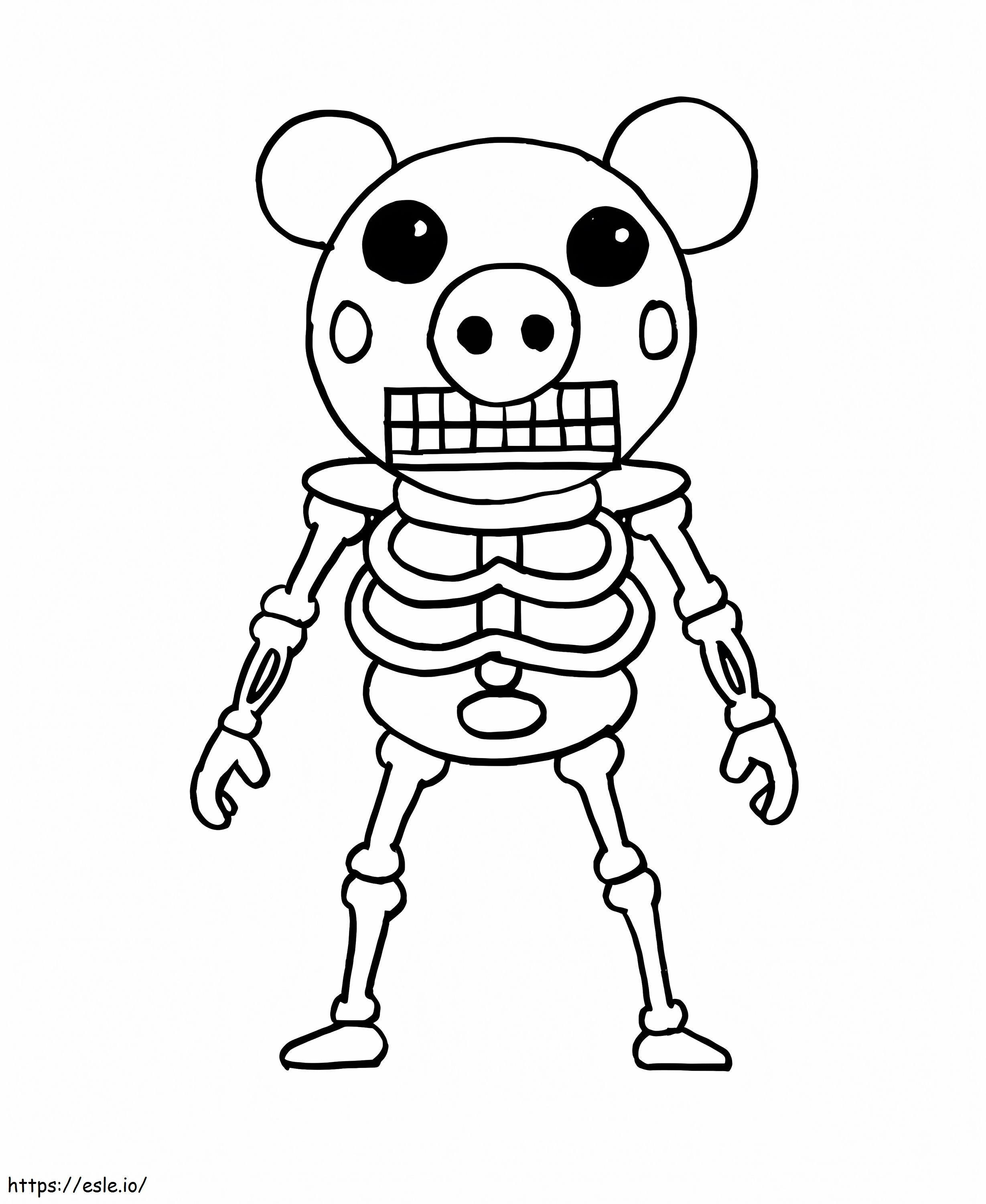 Coloriage Cochon squelette à imprimer dessin