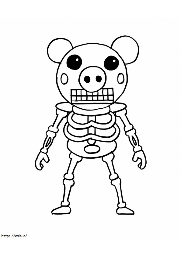 Porquinho Esqueleto para colorir