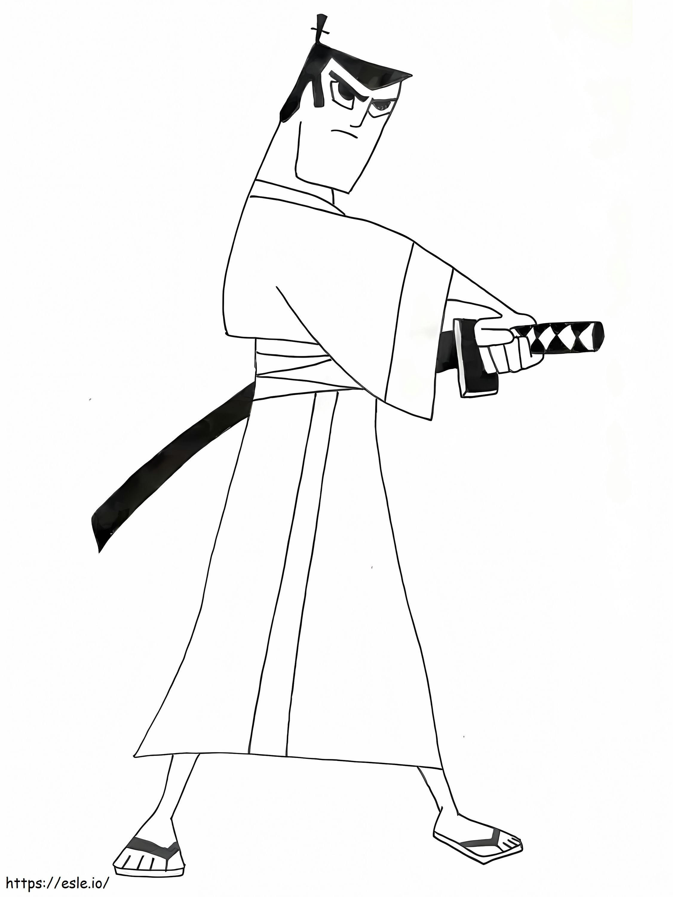 Samurai Jack yang keren Gambar Mewarnai