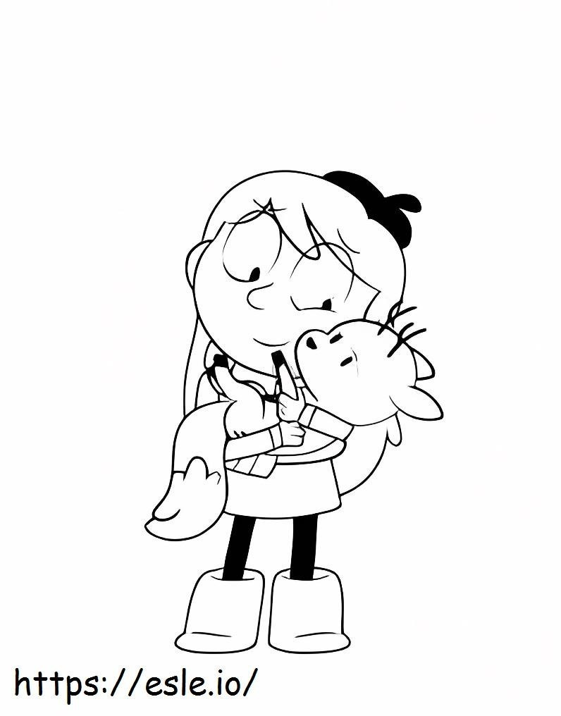 Hilda Holding A Twig coloring page