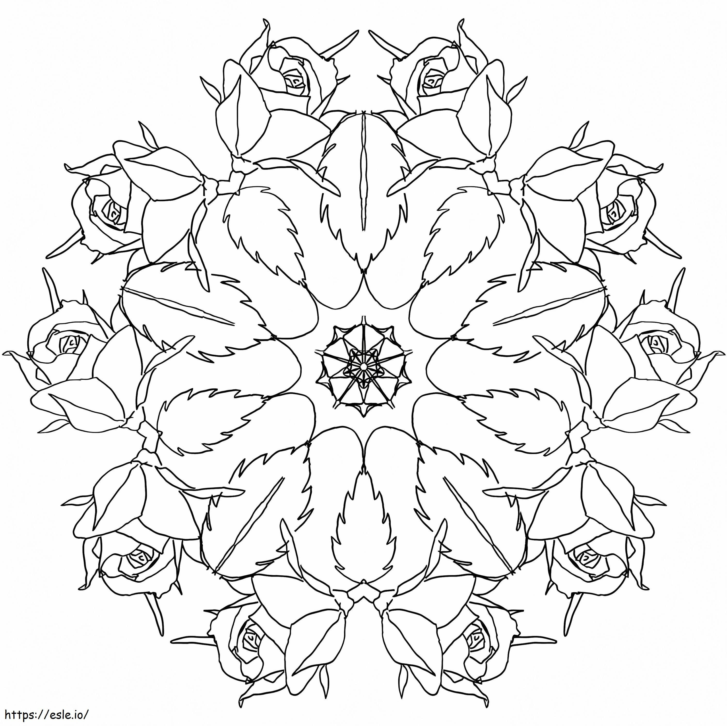 Coloriage Mandala de fleurs 13 à imprimer dessin