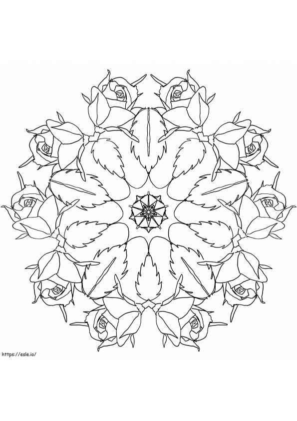 Mandala cu flori 13 de colorat