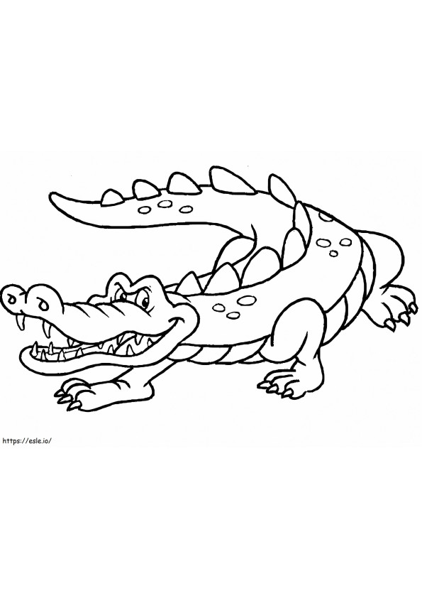 Animoitu krokotiili värityskuva