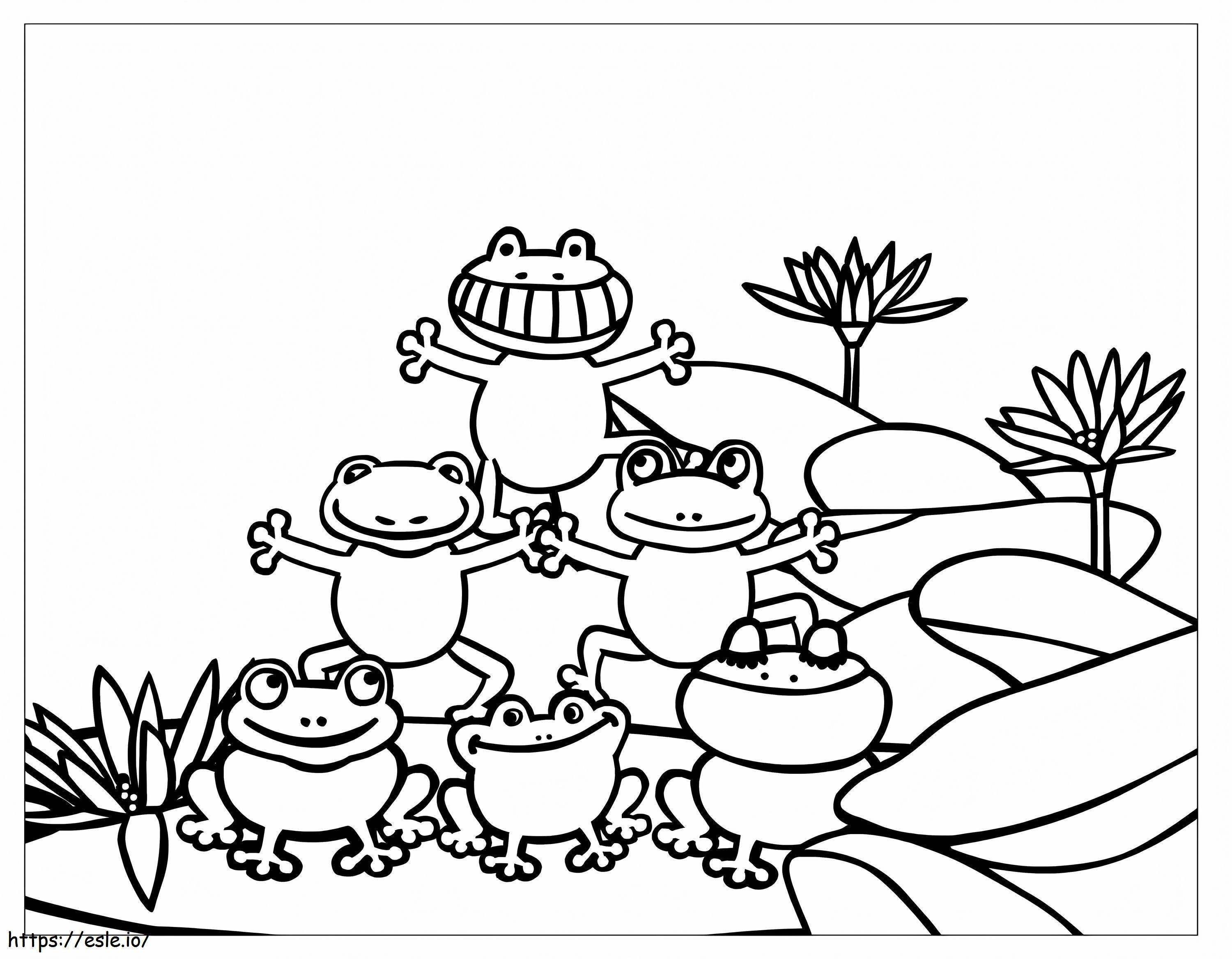 Six Frogs coloring page