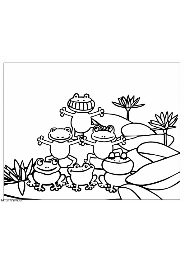 Six Frogs coloring page