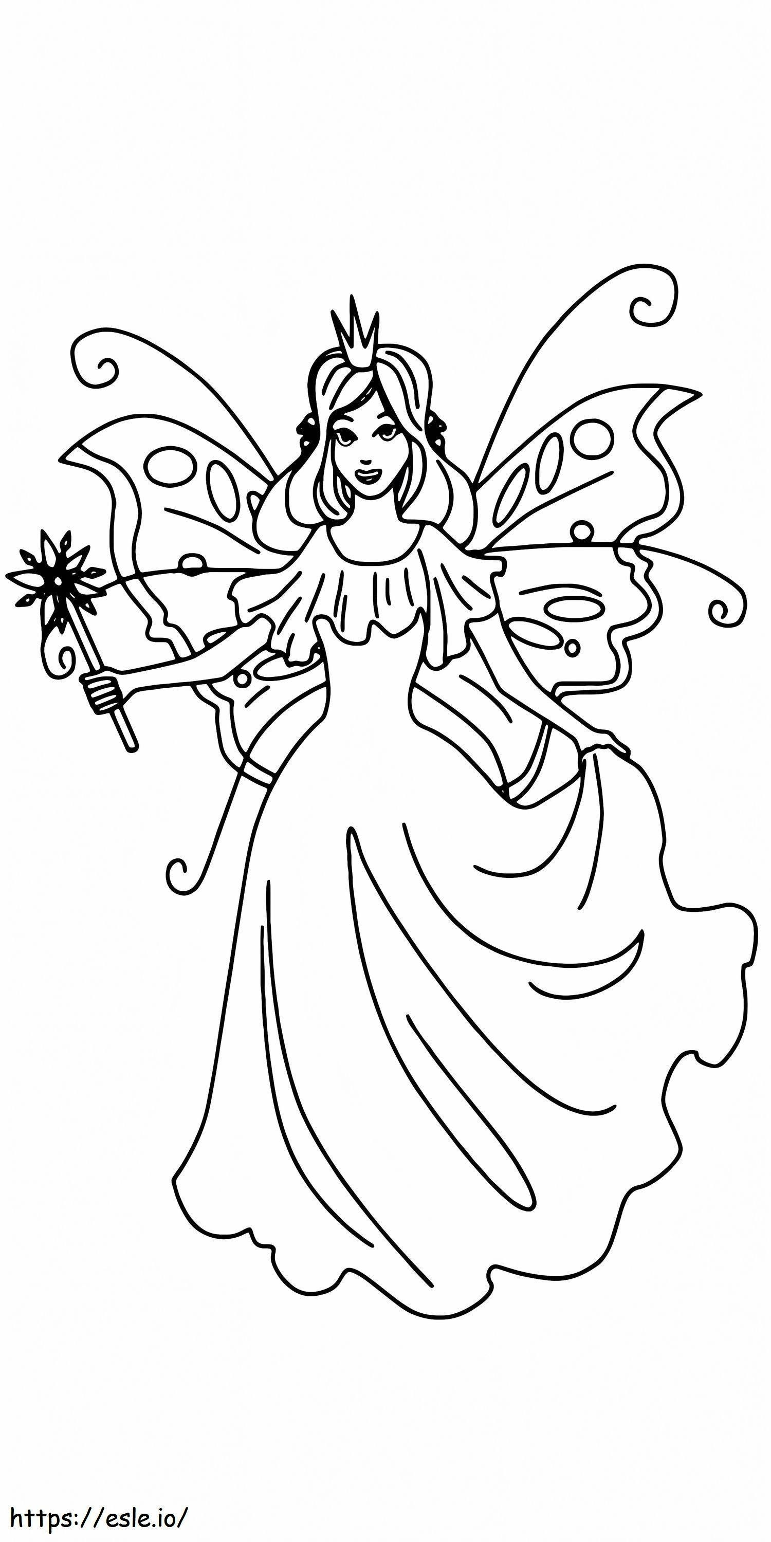 Fairy Princess Tulostettava 12 värityskuva