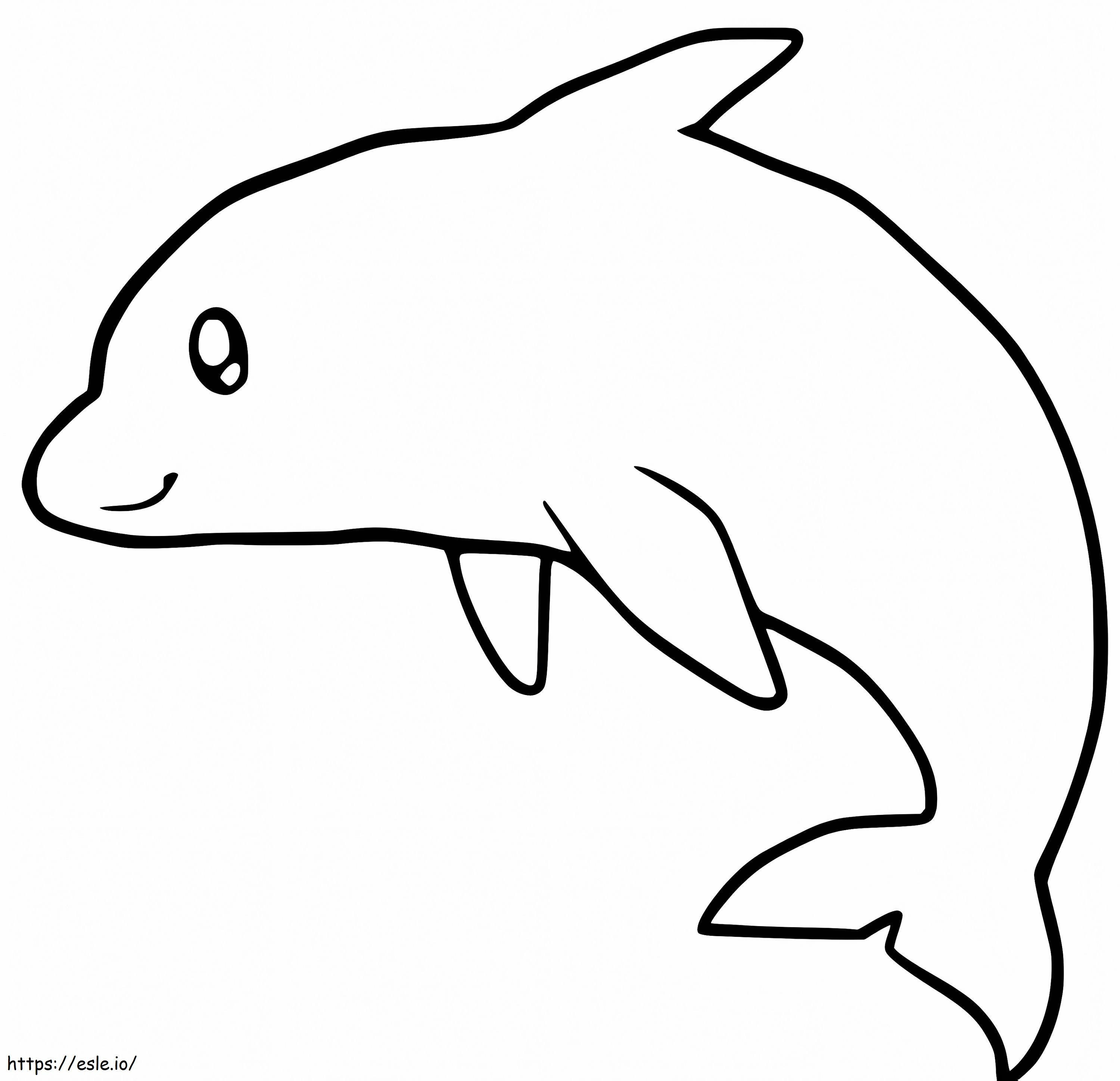 Coloriage Adorable marsouin à imprimer dessin