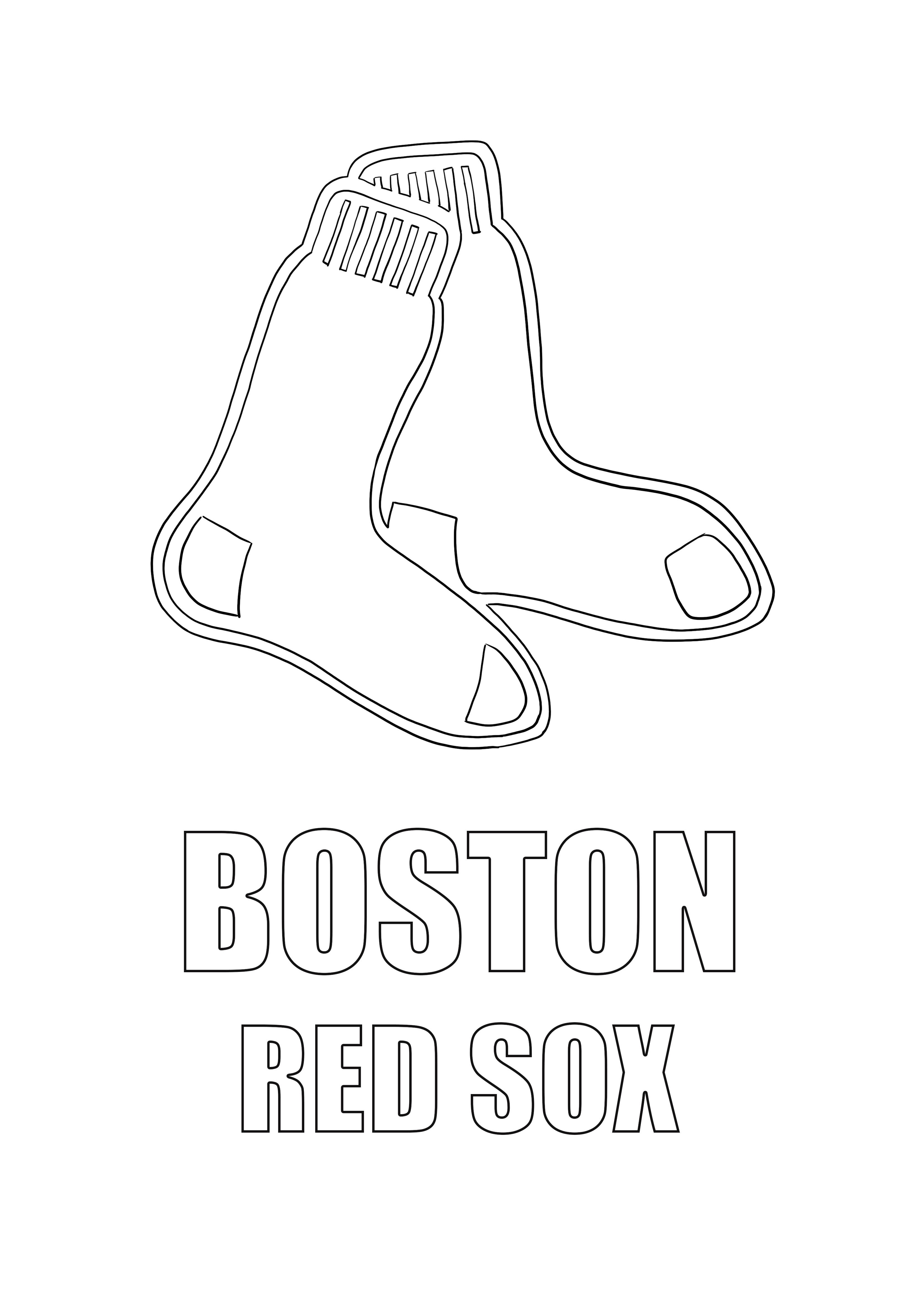 Boston Red Sox logo kleuren voor kinderen gratis kleurplaat