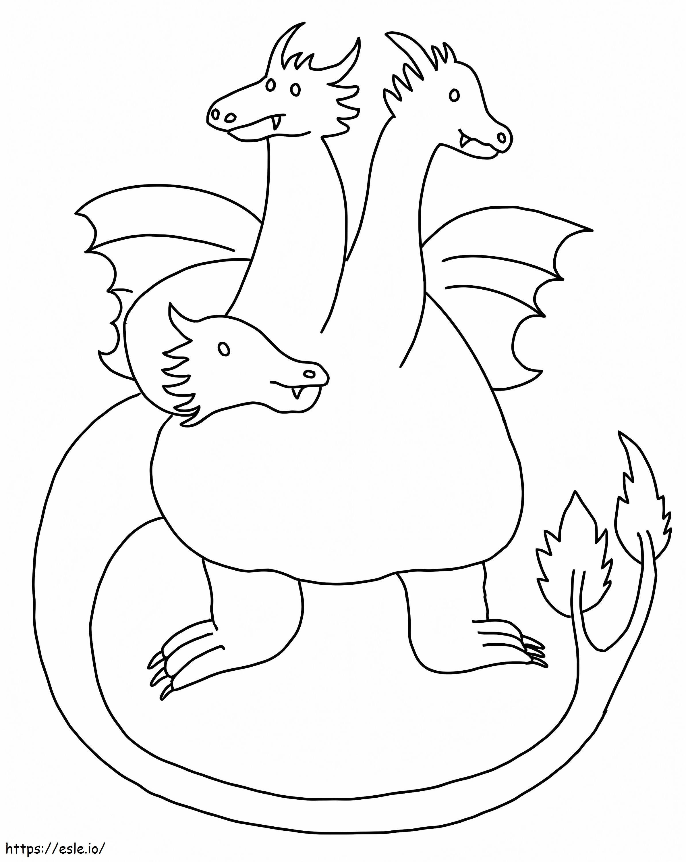 Divertente disegno di Ghidorah da colorare