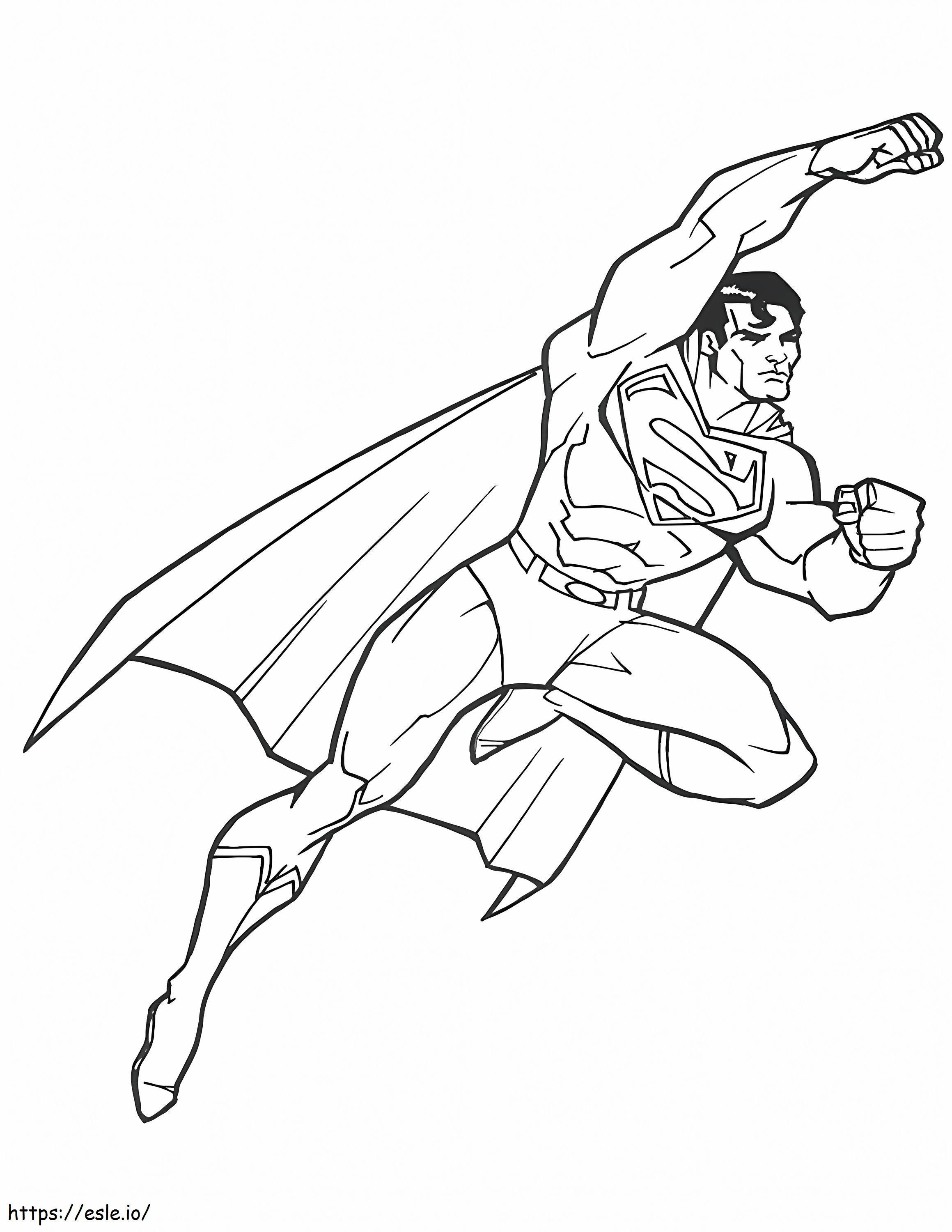Superman lentää ylös värityskuva