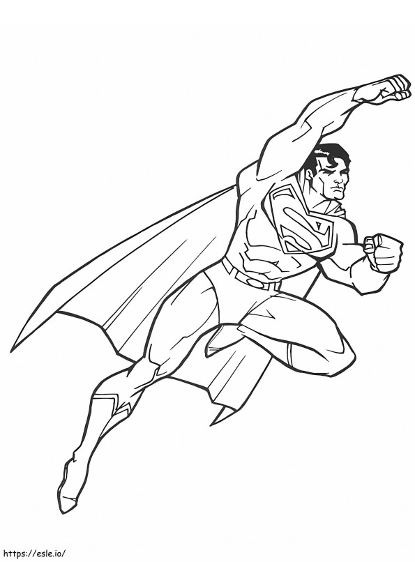 スーパーマン フライング アップ ぬりえ - 塗り絵