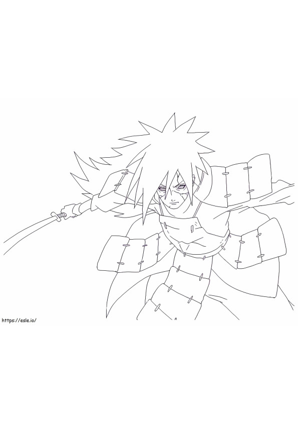 Madara With Sword coloring page