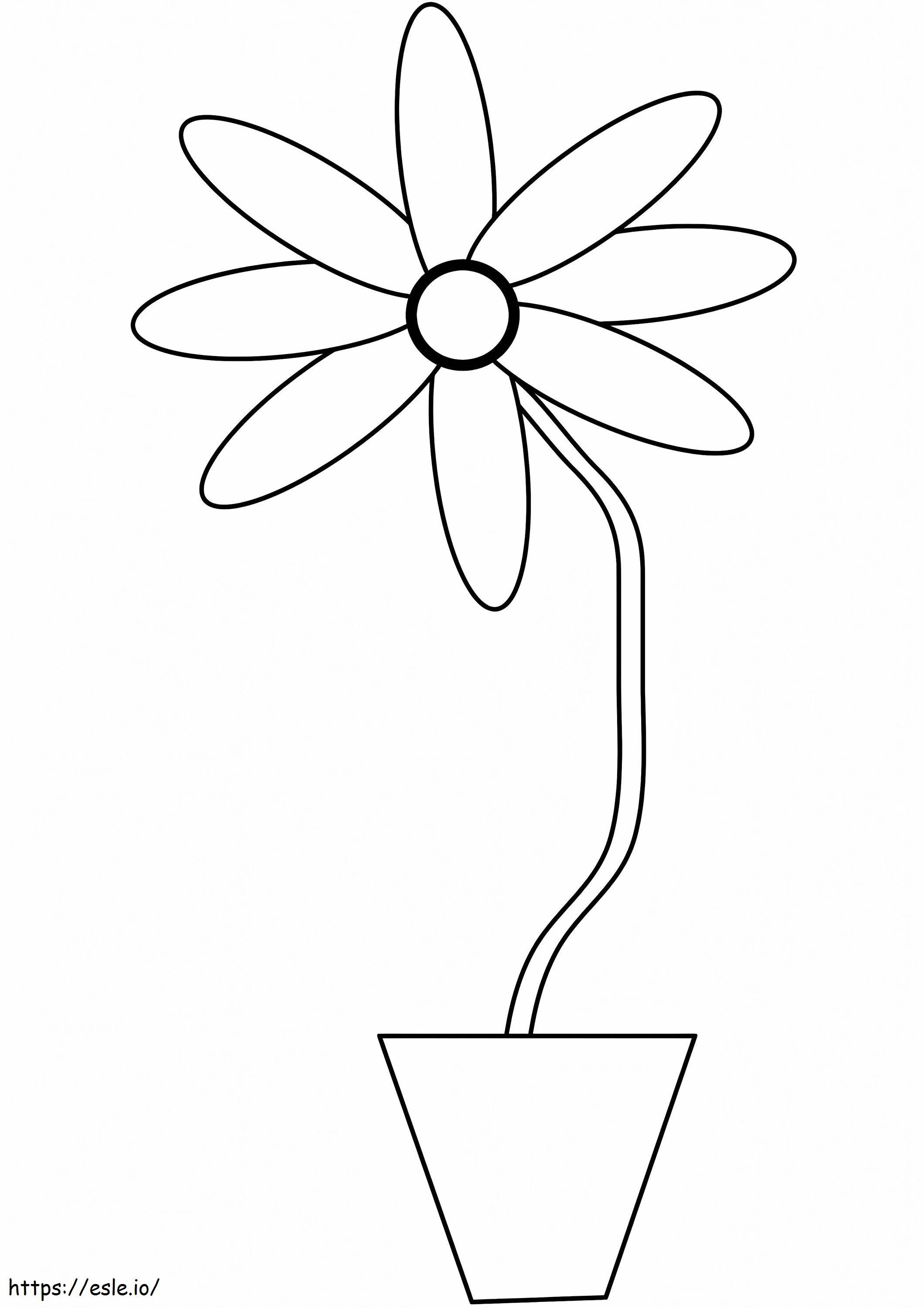 Coloriage Fleur dans un pot à imprimer dessin